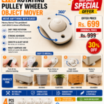 4 Pcs Rotating Pulley wheels Object Mover