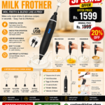 2 In 1 Rechargeable Coffee Beater and Egg Mixer and Milk Frother