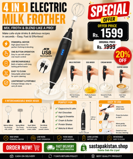 2 In 1 Rechargeable Coffee Beater and Egg Mixer and Milk Frother