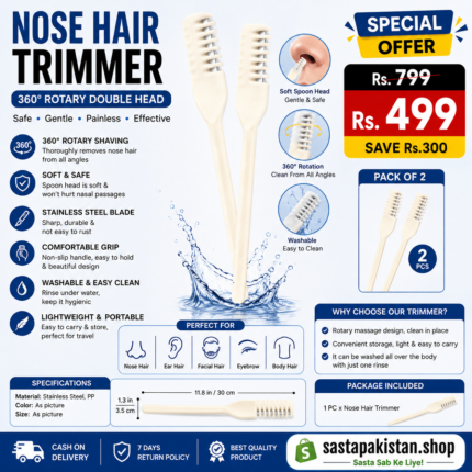 Portable Manual Nose Hair Trimmer Washable for Men and Women Waterproof Double Head Nose Hair Removal